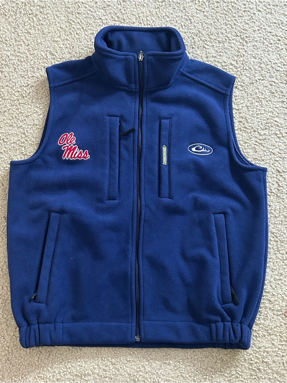Drake Waterfowl Systems Ole Miss Rebels Layering Vest Men’s Small Navy Blue